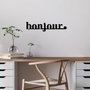 Wallity Bonjour Escultura de Pared de Metal Negra